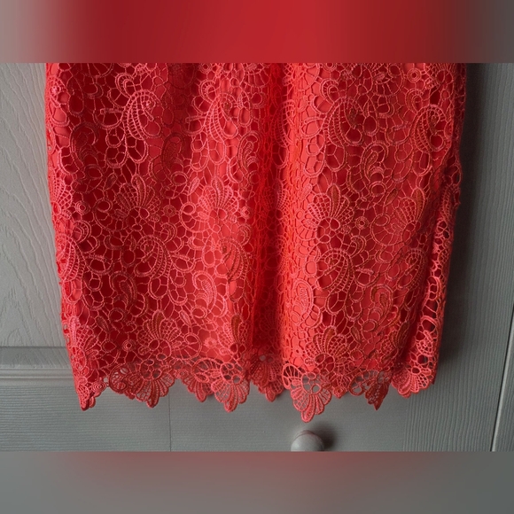 NWOT Antonio Melani Lace Sheath Coral Dress Size 0 - Picture 12 of 16